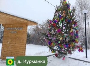 Атмосфера приближающегося Нового года теперь и в Курманке - жители нарядили вот такую красавицу!