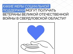 Свердловские ветераны Великой Отечественной войны получают комплекс мер социальной поддержки