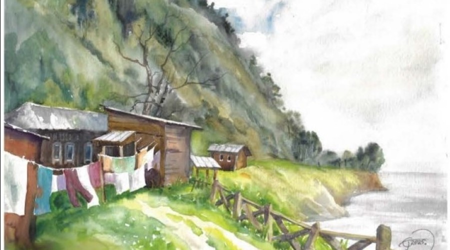 Вот что зареченские художники нарисовали на пленэре Байкальская волна