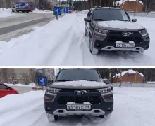 Автомобиль снова мешает погрузке гуманитарной помощи на перекрёстке Курчатова-Ленинградская