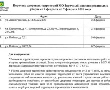 ПЕРЕЧЕНЬ ДВОРОВЫХ ТЕРРИТОРИЙ, запланированных к уборке в период со 2 по 7 ФЕВРАЛЯ