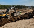На строительной площадке энергоблока №5 Белоярской АЭС продолжают вывозить отвал грунта и скальных пород