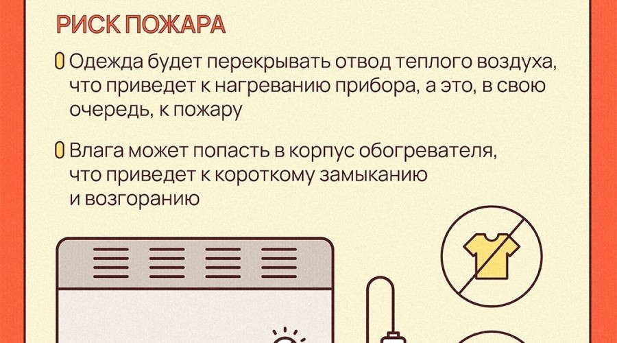 ОСТОРОЖНО: ОБОГРЕВАТЕЛЬ — НЕ СУШИЛКА!