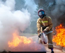 В выходные на стадионе «Электрон» прошли соревнования по пожарно-прикладному спорту среди подразделений Белоярской АЭС