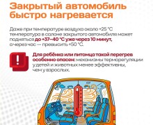 Памятка «Ни минуты без присмотра» напоминает о рисках оставления детей и домашних питомцев в автомобиле