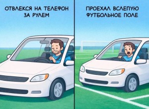 Отвлечение на телефон за рулём приводит к авариям