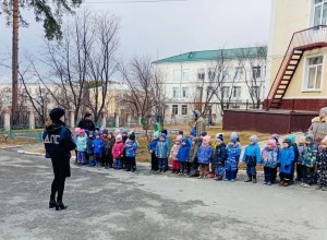 Интересную экскурсию для воспитанников детского сада «Светлячок» провели сотрудники Госавтоинспекции
