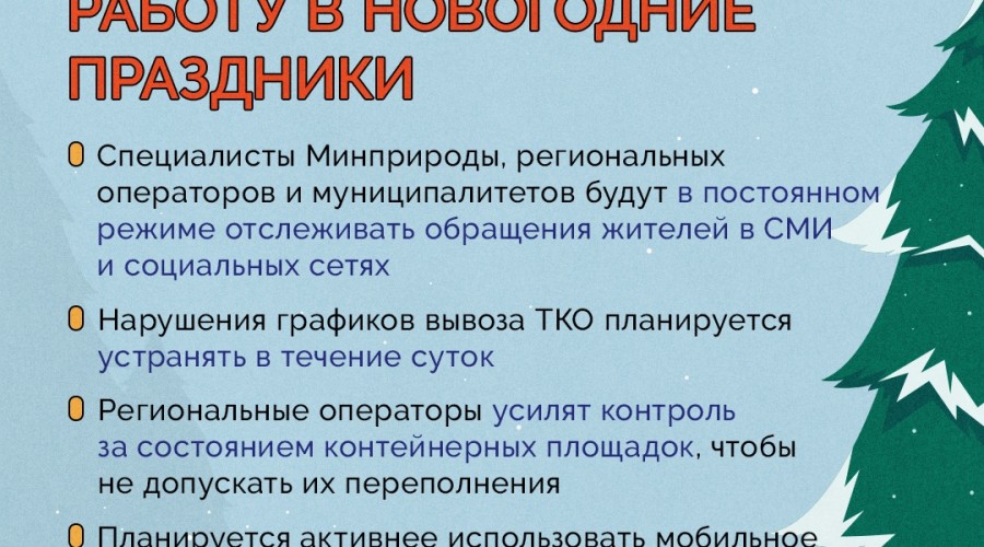 Региональные операторы Свердловской области в новогодние праздники переходят на усиленный режим работы