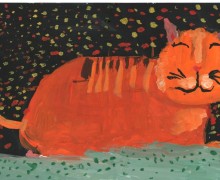 Работы учеников студии Чудеса палитры на всемирный день кошек