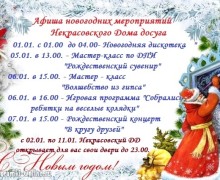 Собрали для вас интересное, что будет происходить в округе в новогодние каникулы