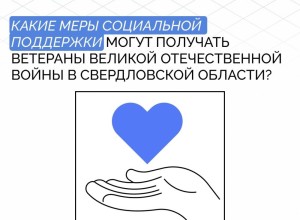 Свердловские ветераны Великой Отечественной войны получают комплекс мер социальной поддержки